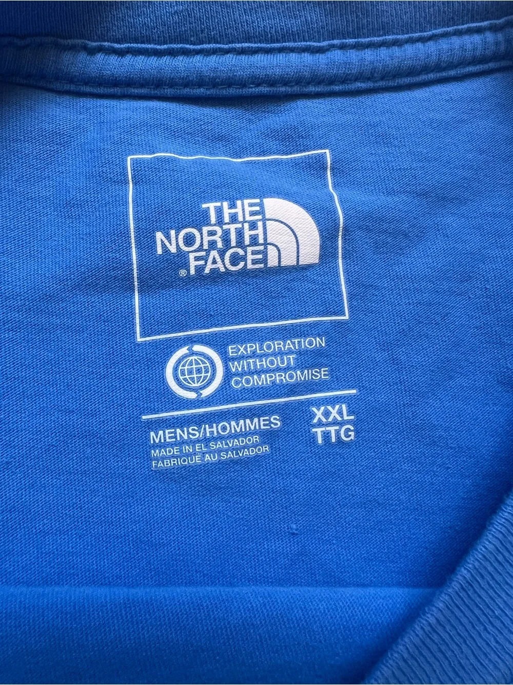 The North Face Mens Blue/White Jumbo Half Dome Short Sleeve Graphic T-Shirt 2XL